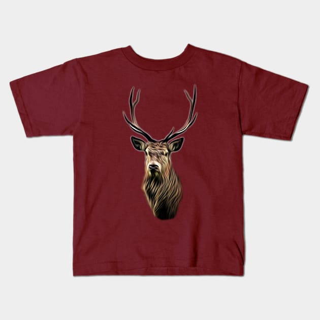 Highland Stag Kids T-Shirt by Madeinthehighlands